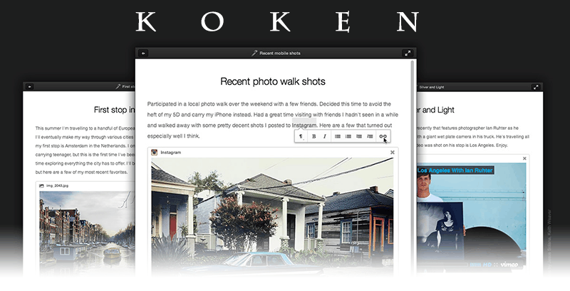 Alternativas a WordPress: Koken