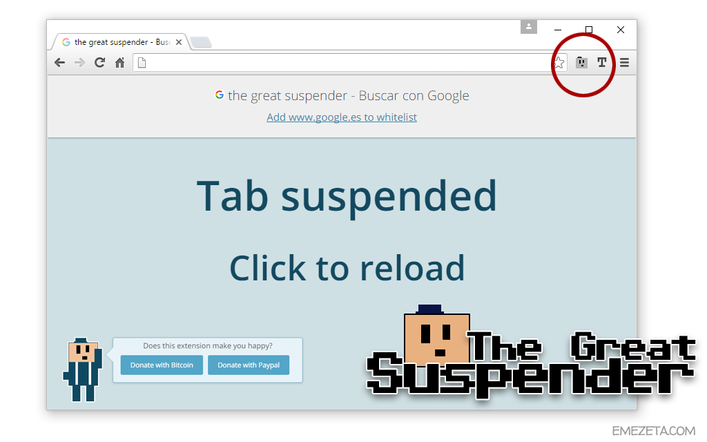 Extensión para Chrome: The Great Suspender