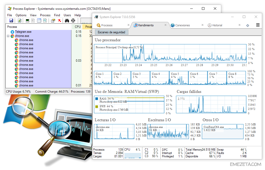 Process Explorer y System Explorer