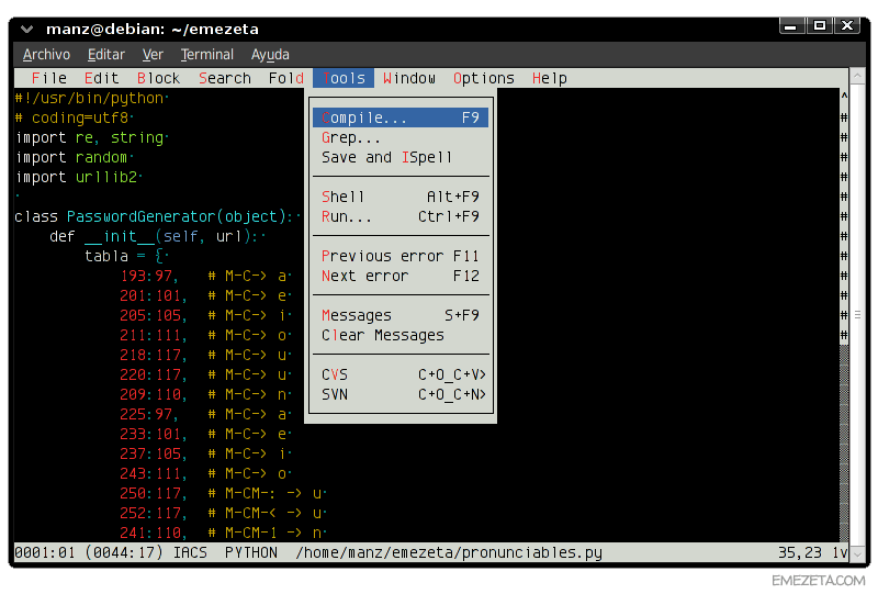 Editores de texto basados en terminal: Fte nefte