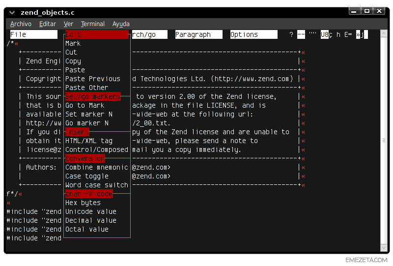 Editores de texto basados en terminal: Mined