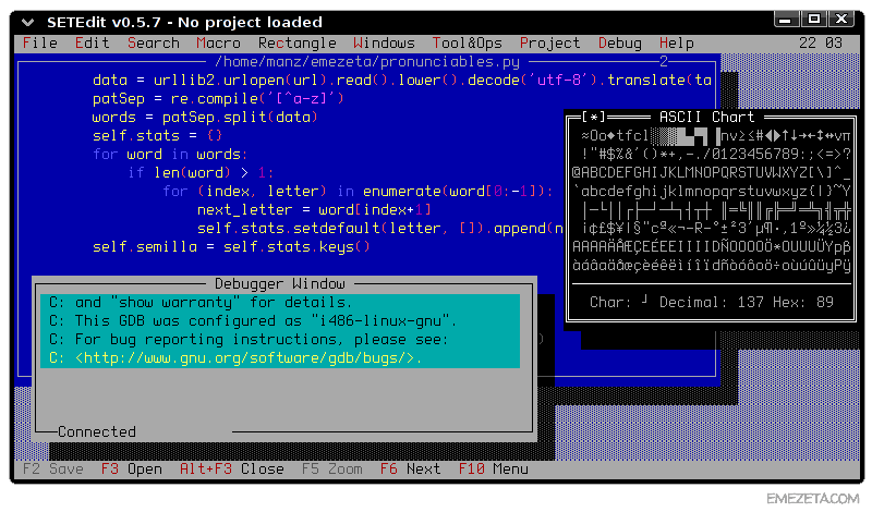 Editores de texto basados en terminal: SETEdit (Clon de entorno Borland)