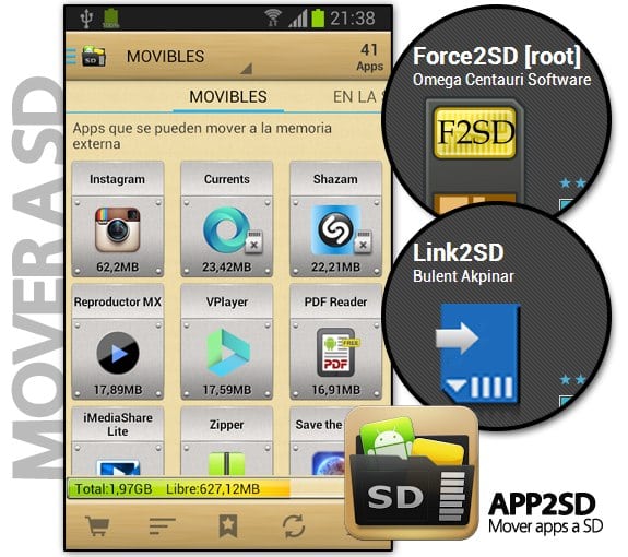 App2SD: Mueve aplicaciones de Android a la tarjeta SD