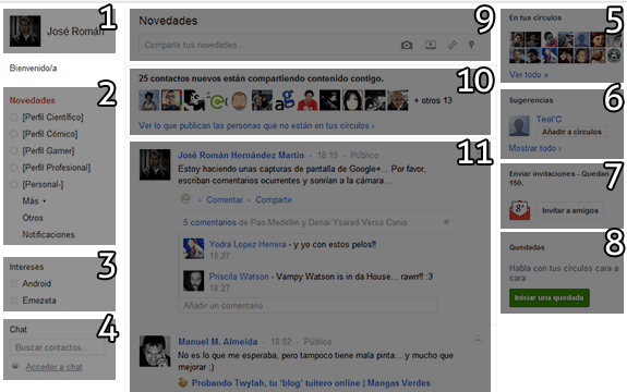 Google Plus (Google+): Apartado de novedades (Home)