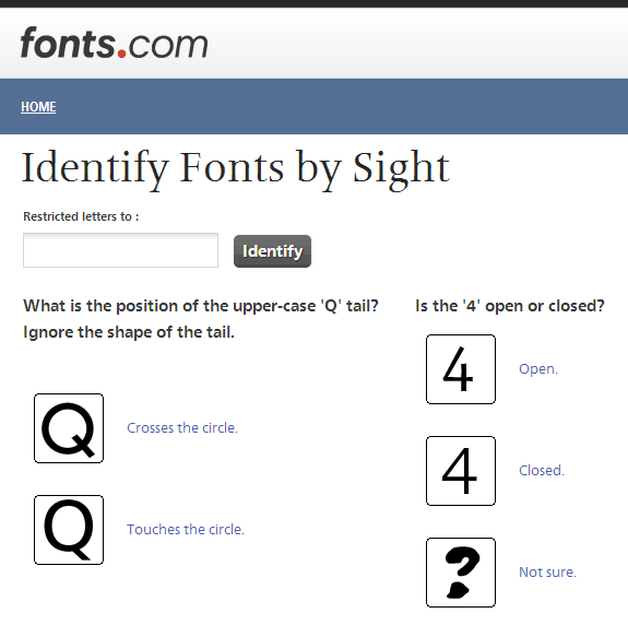 Identify Fonts: Servicio para encontrar un tipo de letra mediante preguntas