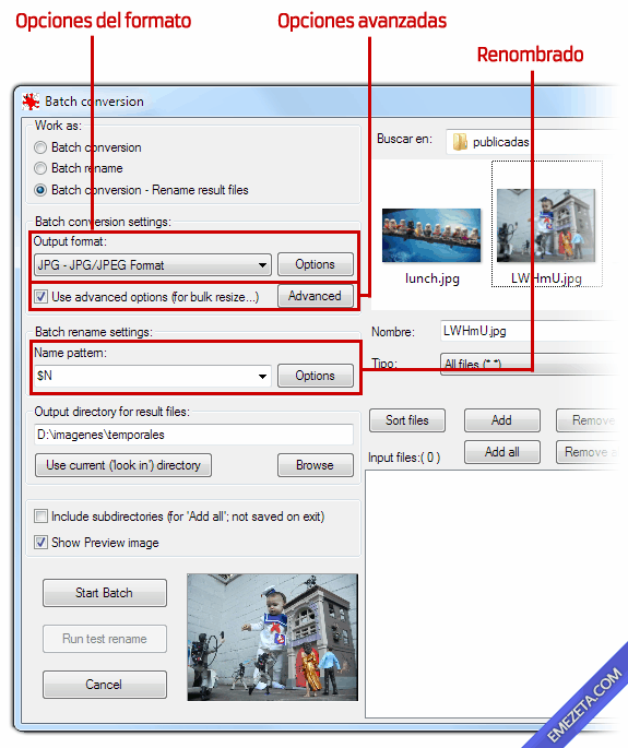 Editar imágenes con IrfanView: Convertir y renombrar imágenes (Procesos por lotes)