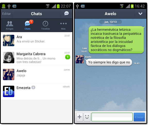 Line (el nuevo WhatsApp): Line chats