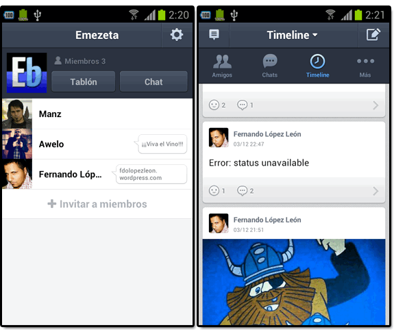 Line (el nuevo WhatsApp): Line grupos timeline