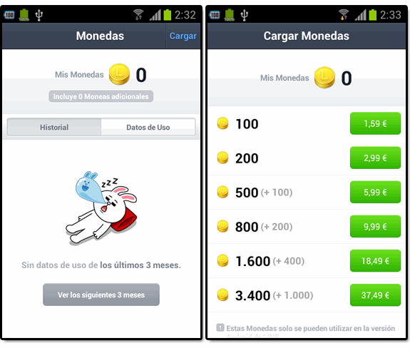 Line (el nuevo WhatsApp): Line monedas