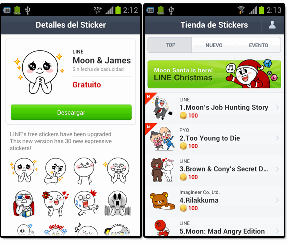 Line (el nuevo WhatsApp): Line stickers