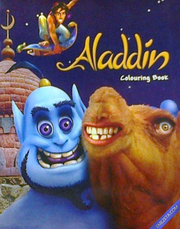 Portadas desconcertantes: Aladdin colouring book
