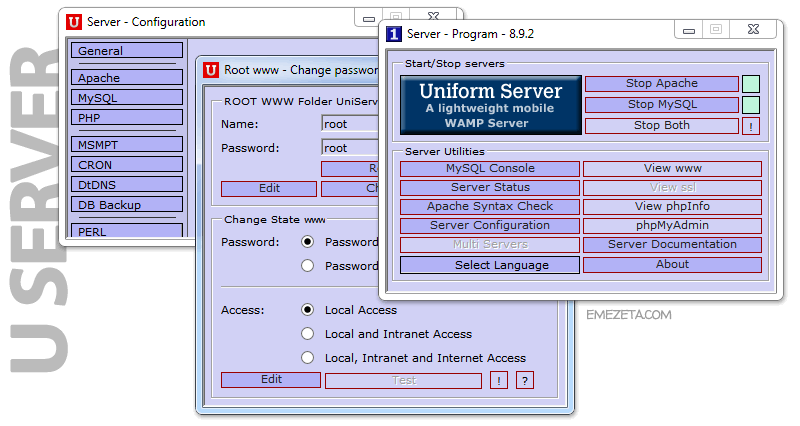Uniform Server (Windows + Apache + MySQL + PHP)