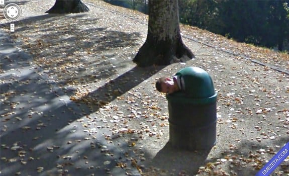 Google Street View: Hombre basura